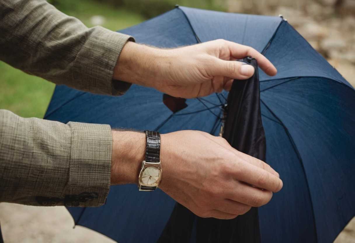 Parapluie pour homme comment le plier et le ranger correctement